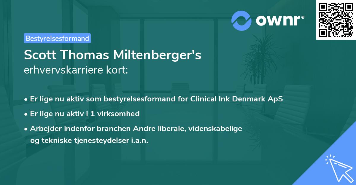 Scott Thomas Miltenberger's erhvervskarriere kort