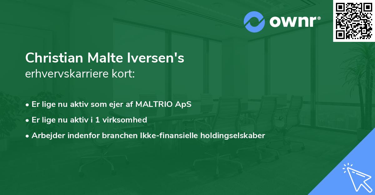 Christian Malte Iversen's erhvervskarriere kort