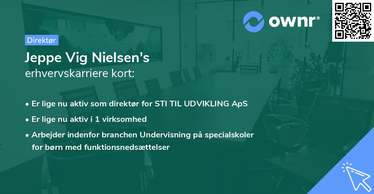 Jeppe Vig Nielsen's erhvervskarriere kort
