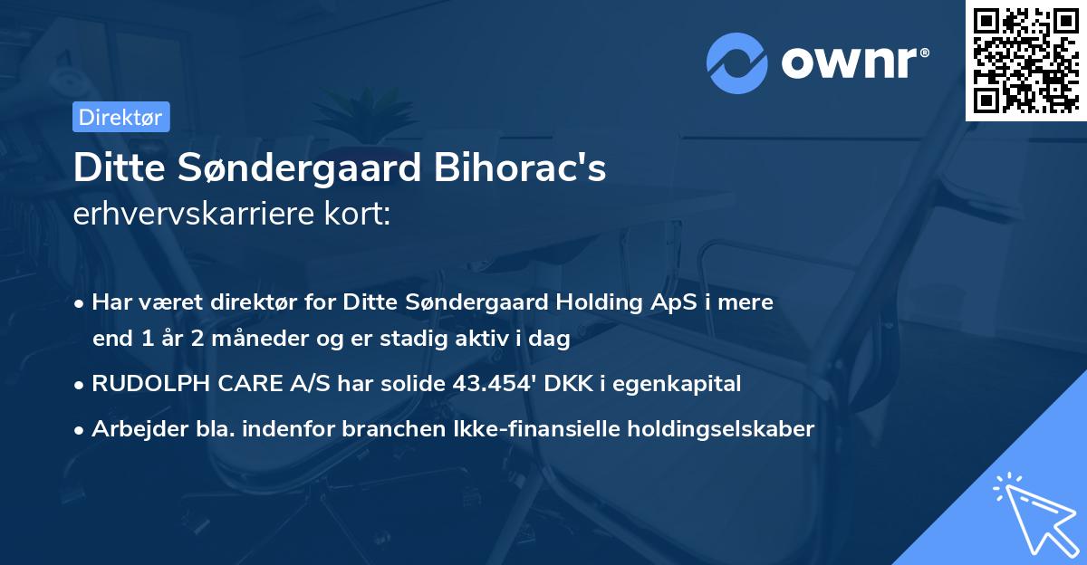 Ditte Søndergaard Bihorac's erhvervskarriere kort