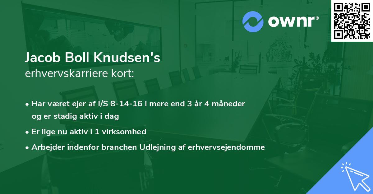Jacob Boll Knudsen's erhvervskarriere kort