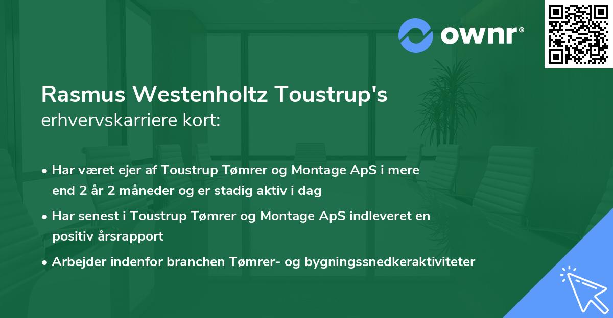 Rasmus Westenholtz Toustrup's erhvervskarriere kort