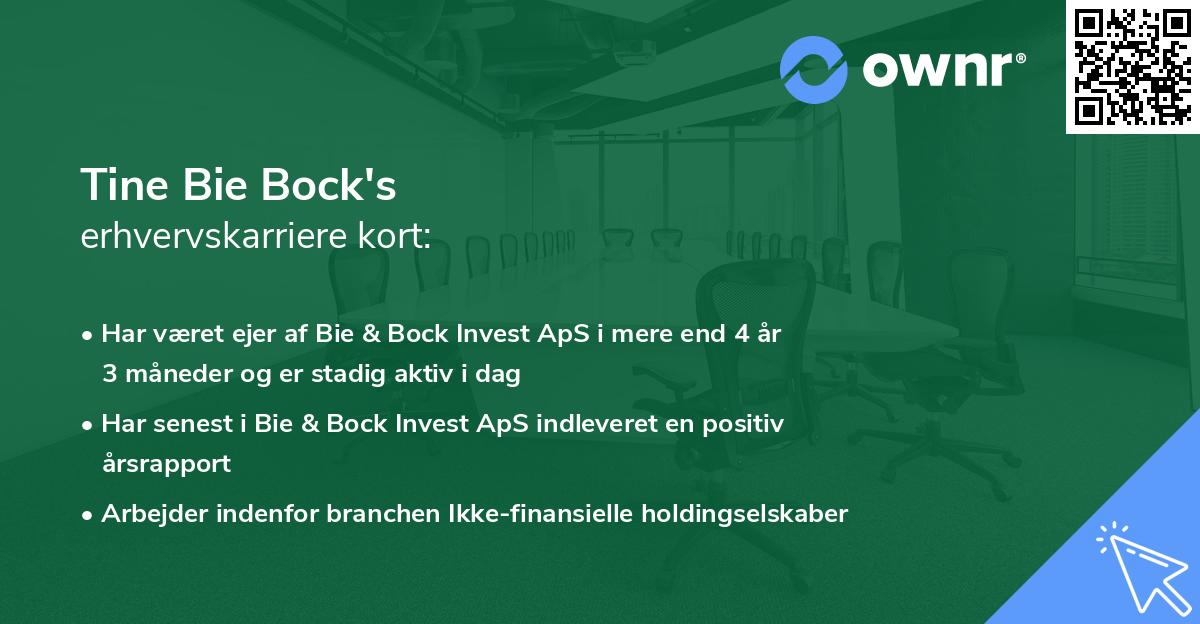 Tine Bie Bock's erhvervskarriere kort
