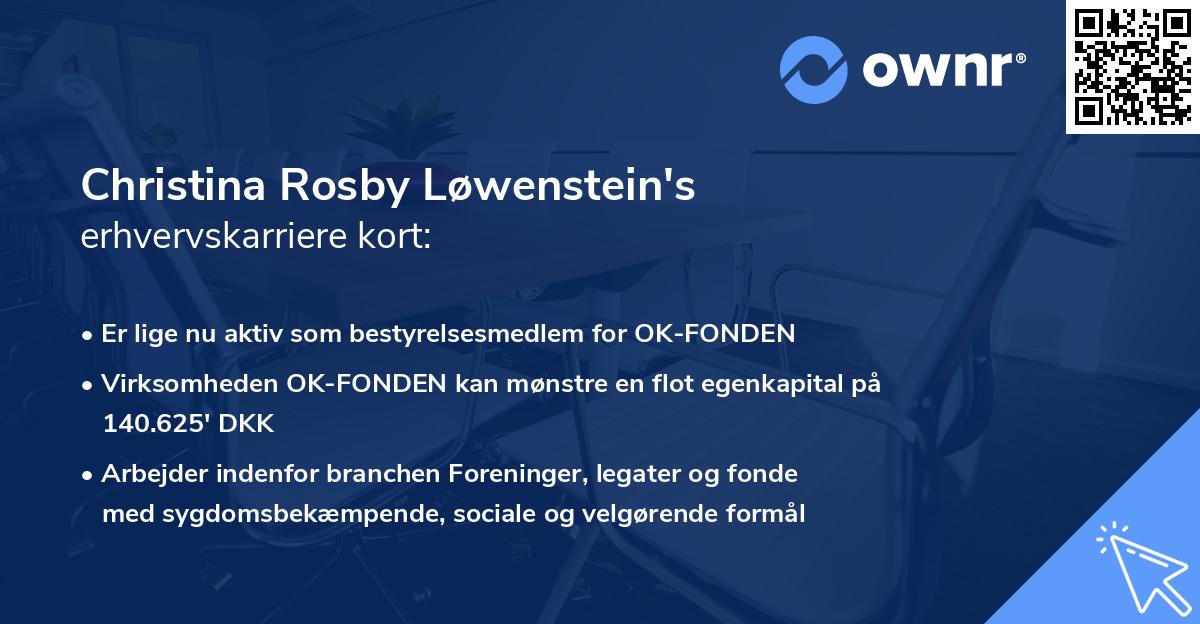 Christina Rosby Løwenstein's erhvervskarriere kort