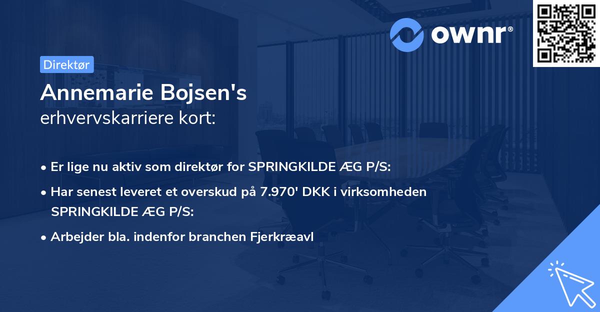 Annemarie Bojsen's erhvervskarriere kort