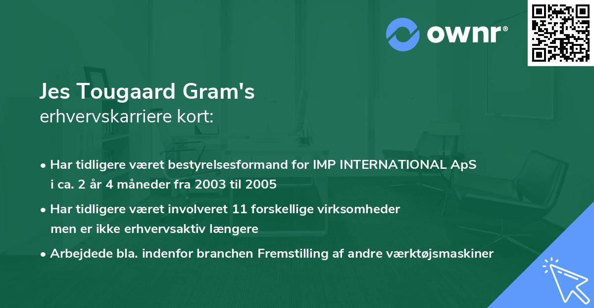 Jes Tougaard Gram's erhvervskarriere kort