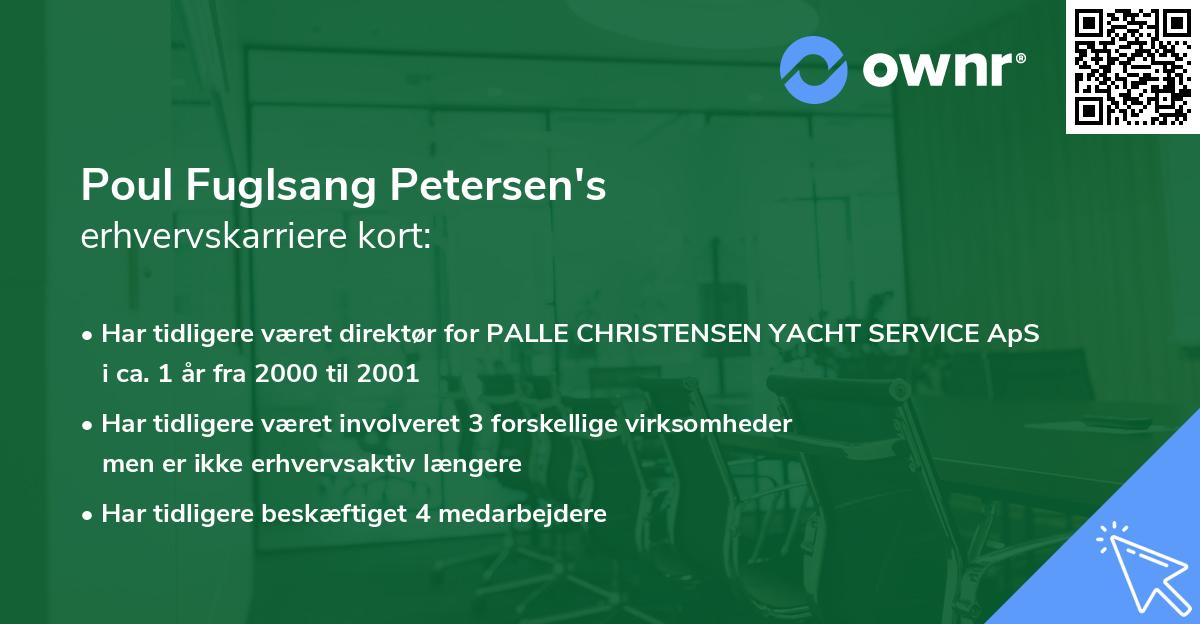 Poul Fuglsang Petersen's erhvervskarriere kort