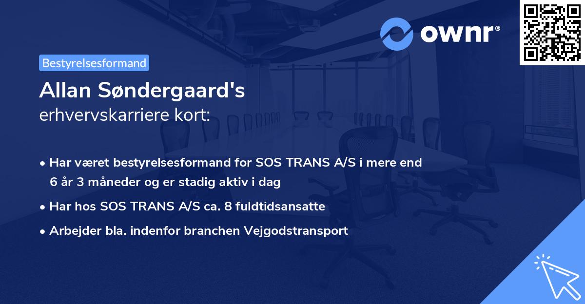 Allan Søndergaard's erhvervskarriere kort