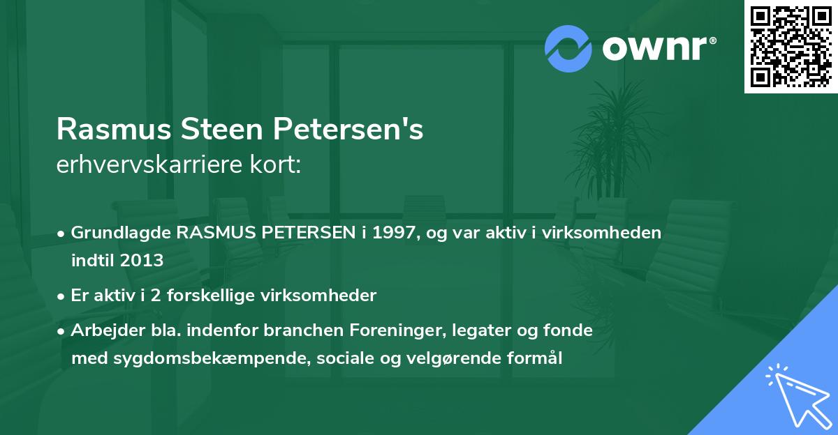 Rasmus Steen Petersen's erhvervskarriere kort