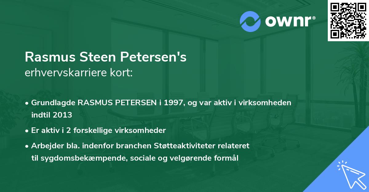 Rasmus Steen Petersen's erhvervskarriere kort