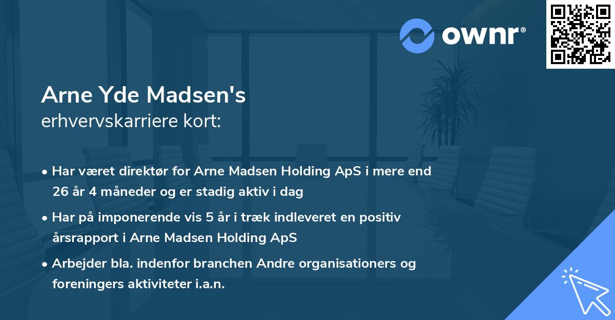 Arne Yde Madsen's erhvervskarriere kort