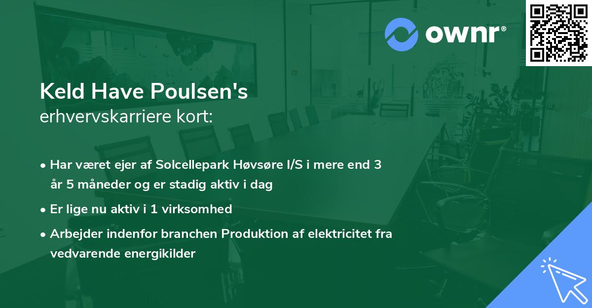 Keld Have Poulsen's erhvervskarriere kort