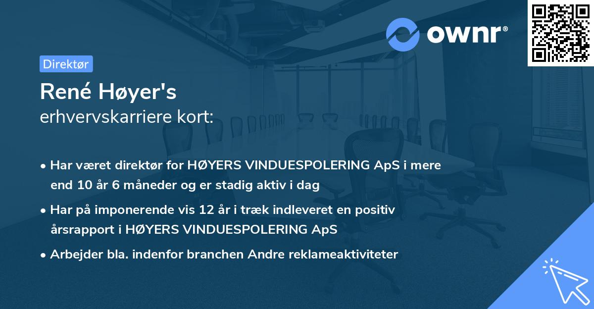René Høyer's erhvervskarriere kort