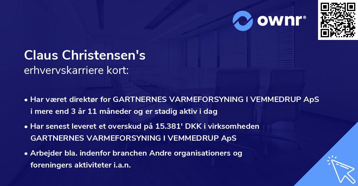 Claus Christensen's erhvervskarriere kort