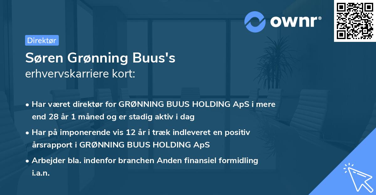 Søren Grønning Buus's erhvervskarriere kort