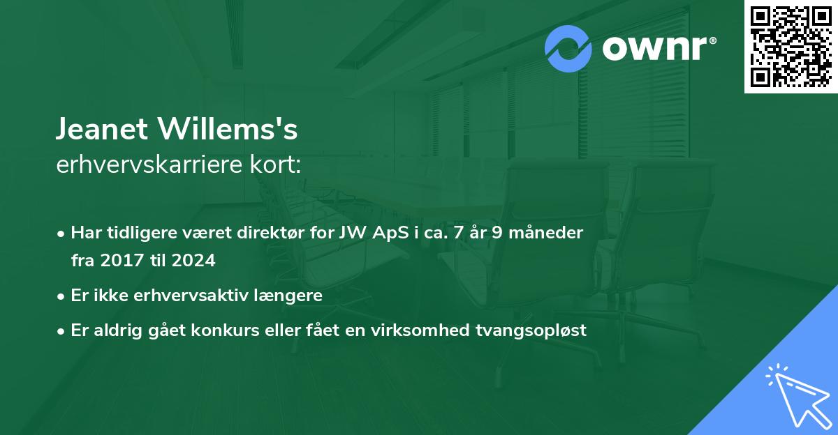 Jeanet Willems's erhvervskarriere kort