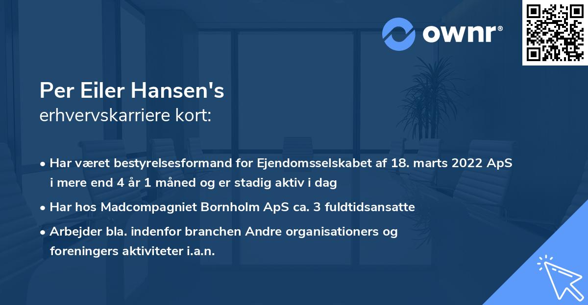 Per Eiler Hansen's erhvervskarriere kort