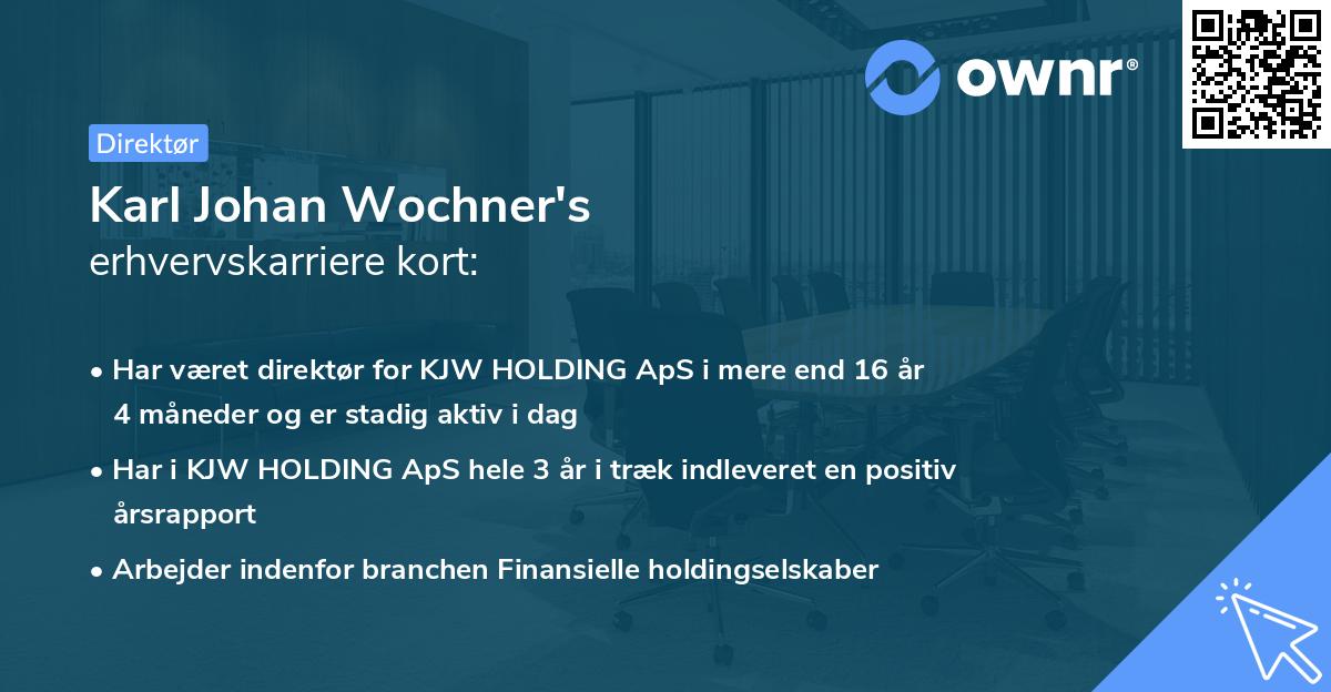 Karl Johan Wochner's erhvervskarriere kort