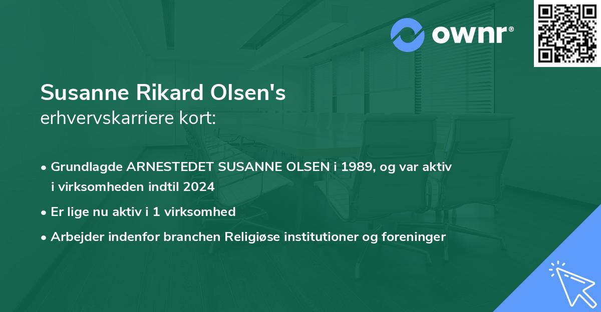 Susanne Rikard Olsen's erhvervskarriere kort