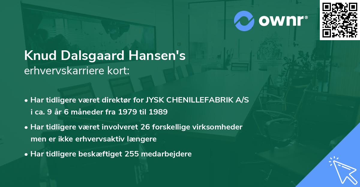 Knud Dalsgaard Hansen's erhvervskarriere kort