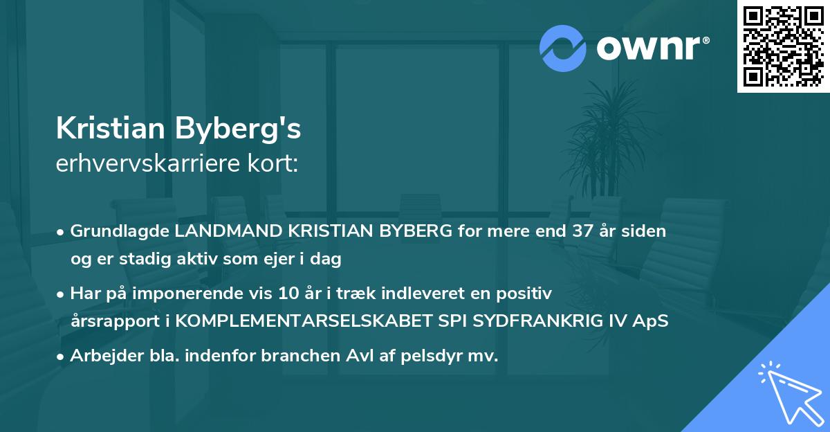 Kristian Byberg's erhvervskarriere kort