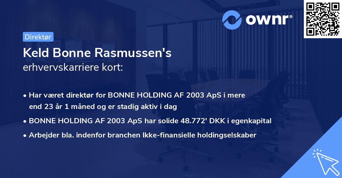 Keld Bonne Rasmussen's erhvervskarriere kort