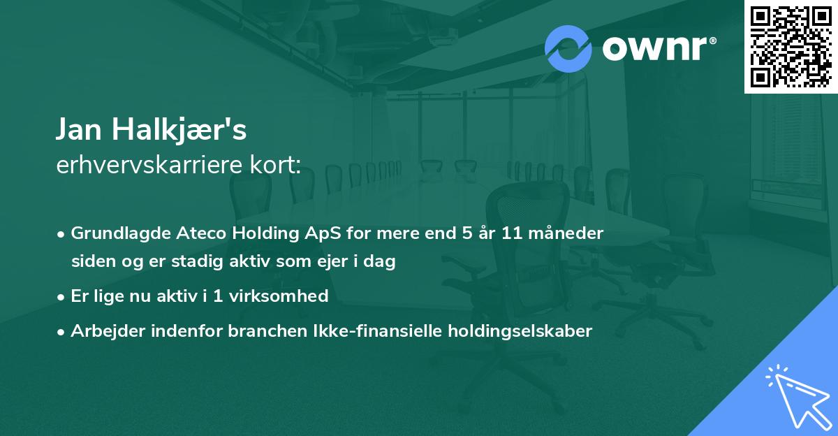 Jan Halkjær's erhvervskarriere kort