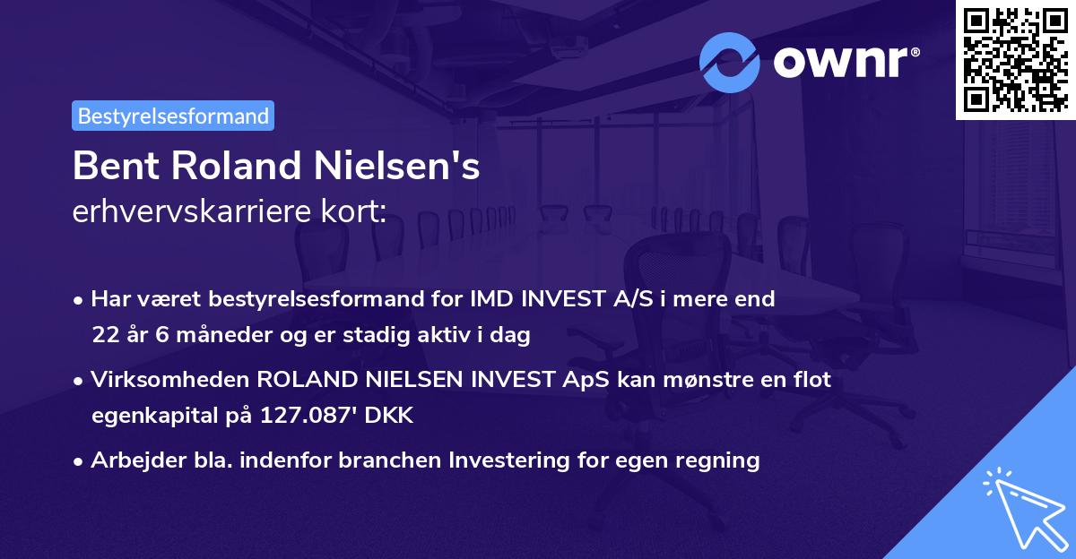 Bent Roland Nielsen's erhvervskarriere kort