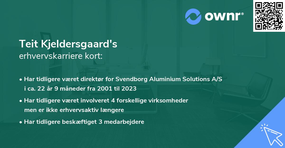 Teit Kjeldersgaard's erhvervskarriere kort
