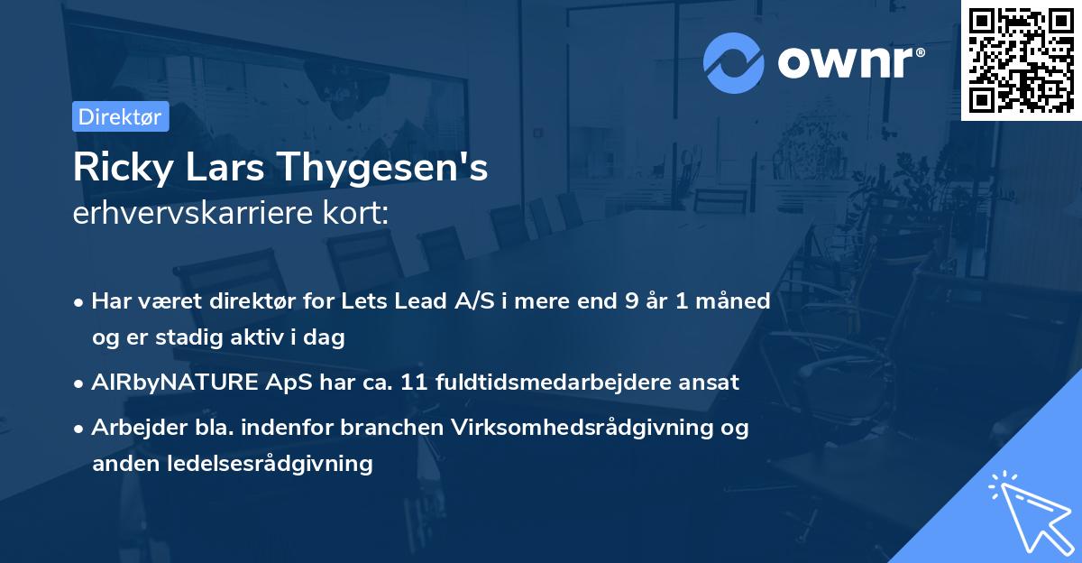 Ricky Lars Thygesen's erhvervskarriere kort