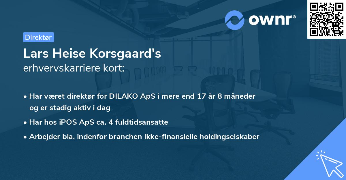 Lars Heise Korsgaard's erhvervskarriere kort