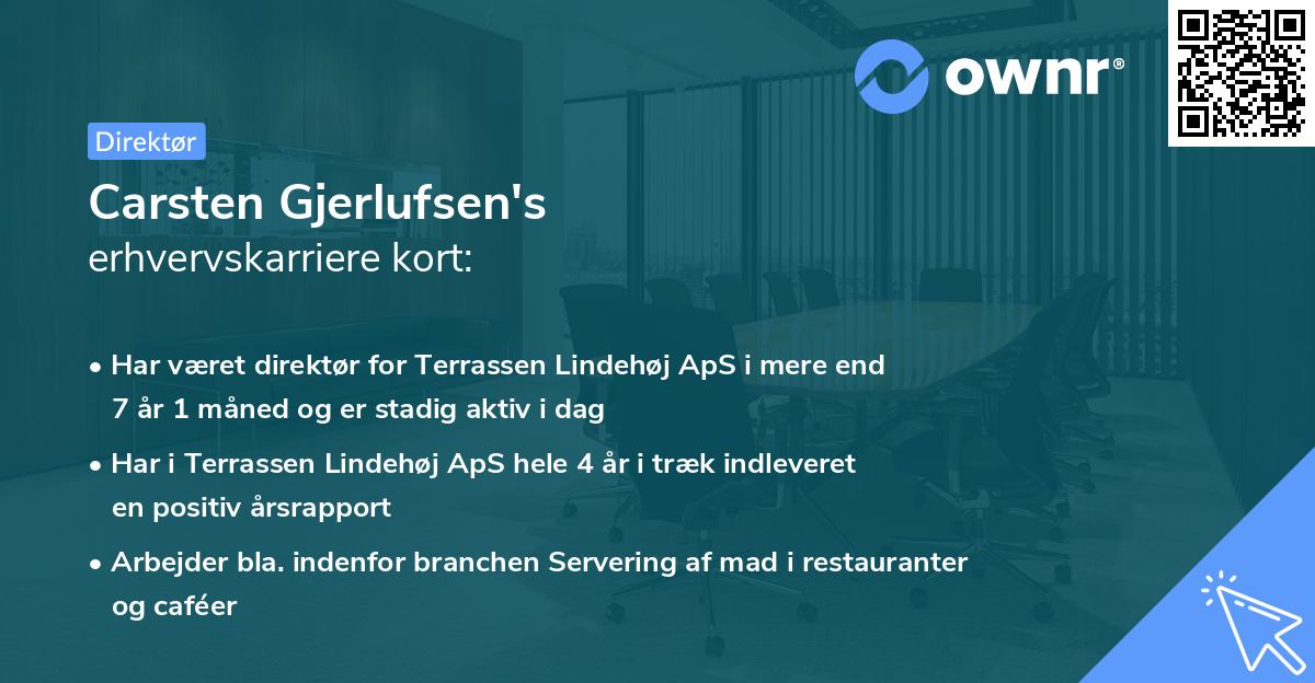 Carsten Gjerlufsen's erhvervskarriere kort