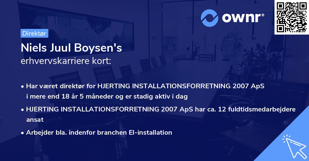 Niels Juul Boysen's erhvervskarriere kort