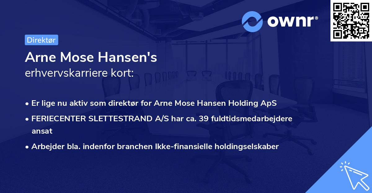 Arne Mose Hansen's erhvervskarriere kort