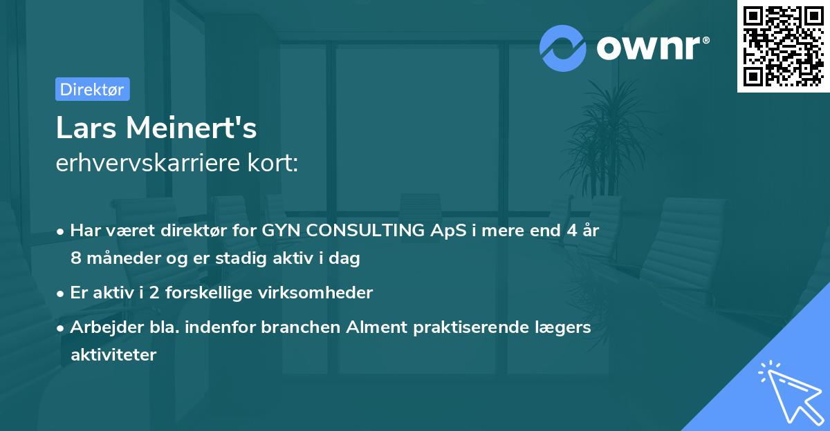 Lars Meinert's erhvervskarriere kort
