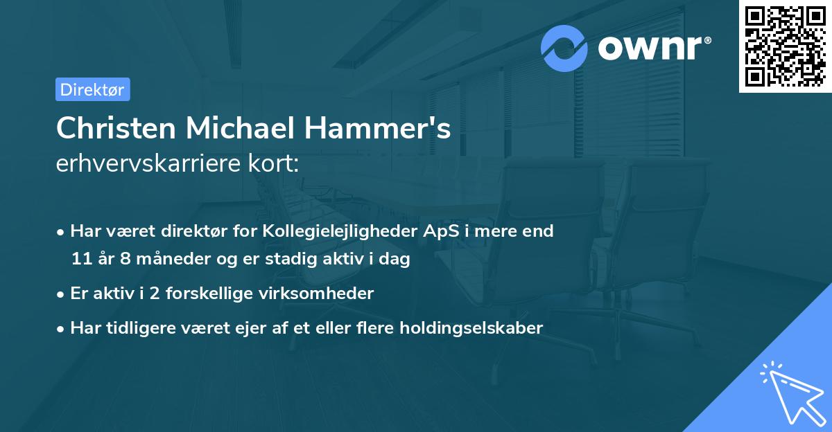 Christen Michael Hammer's erhvervskarriere kort