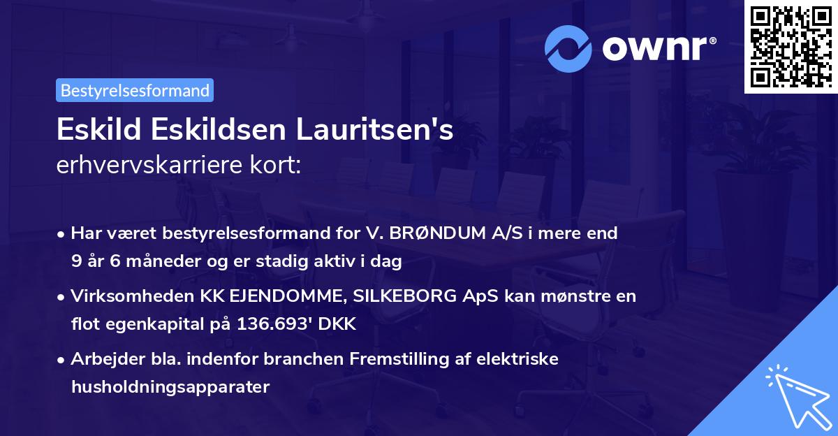 Eskild Eskildsen Lauritsen's erhvervskarriere kort