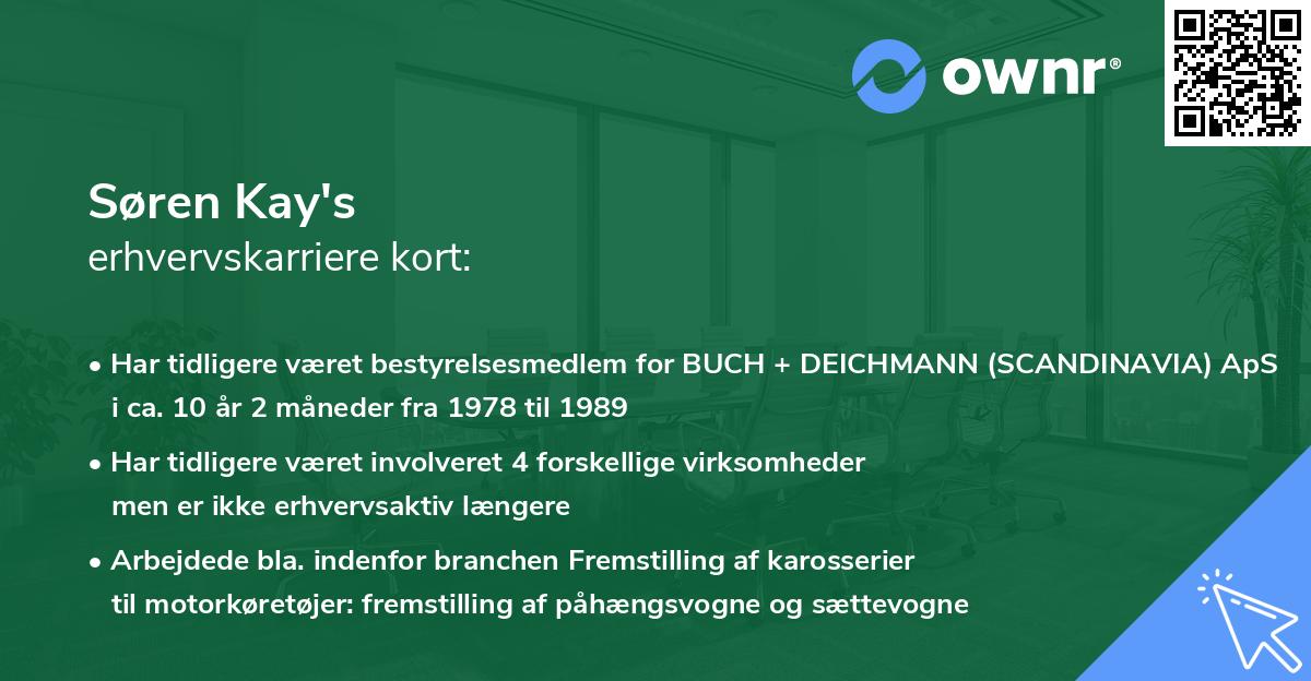 Søren Kay's erhvervskarriere kort