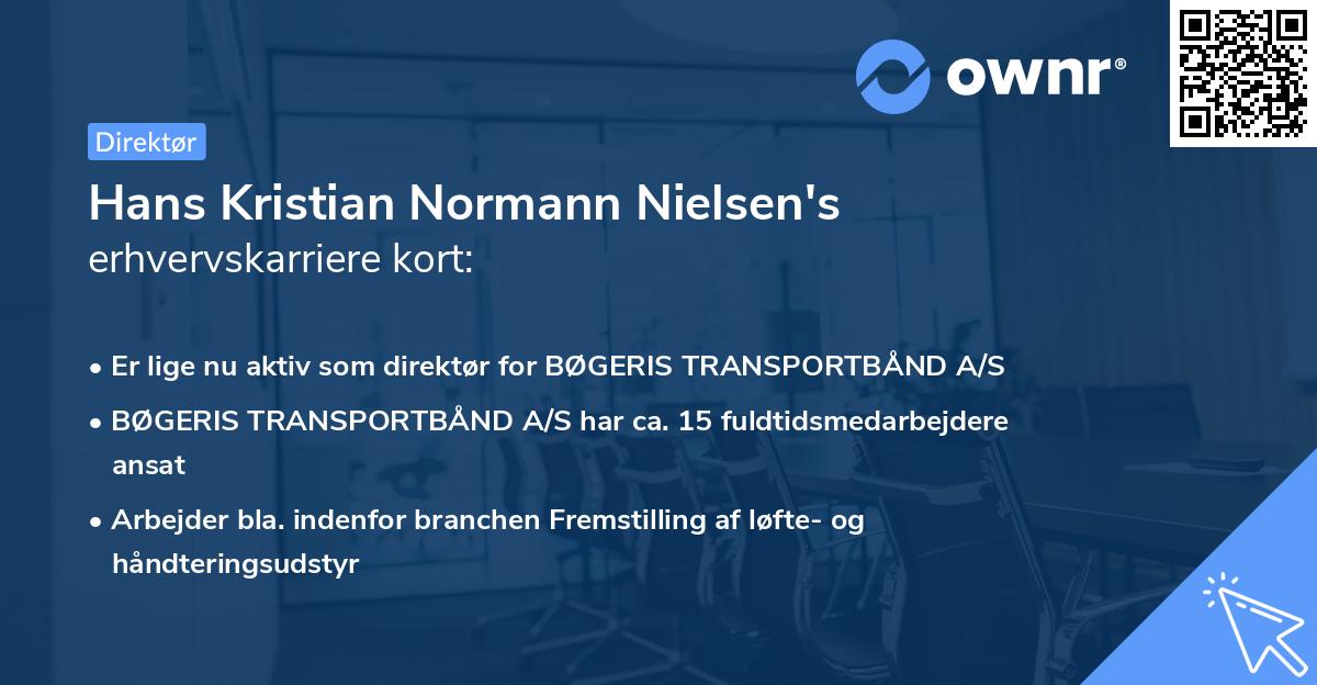 Hans Kristian Normann Nielsen's erhvervskarriere kort