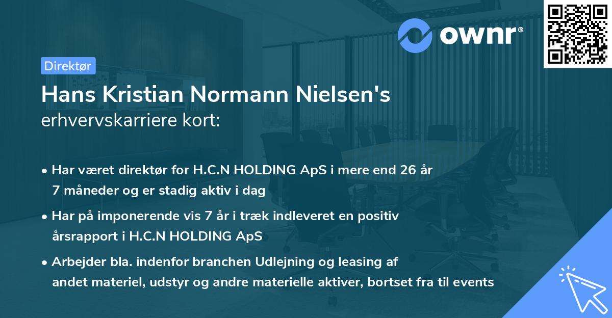 Hans Kristian Normann Nielsen's erhvervskarriere kort