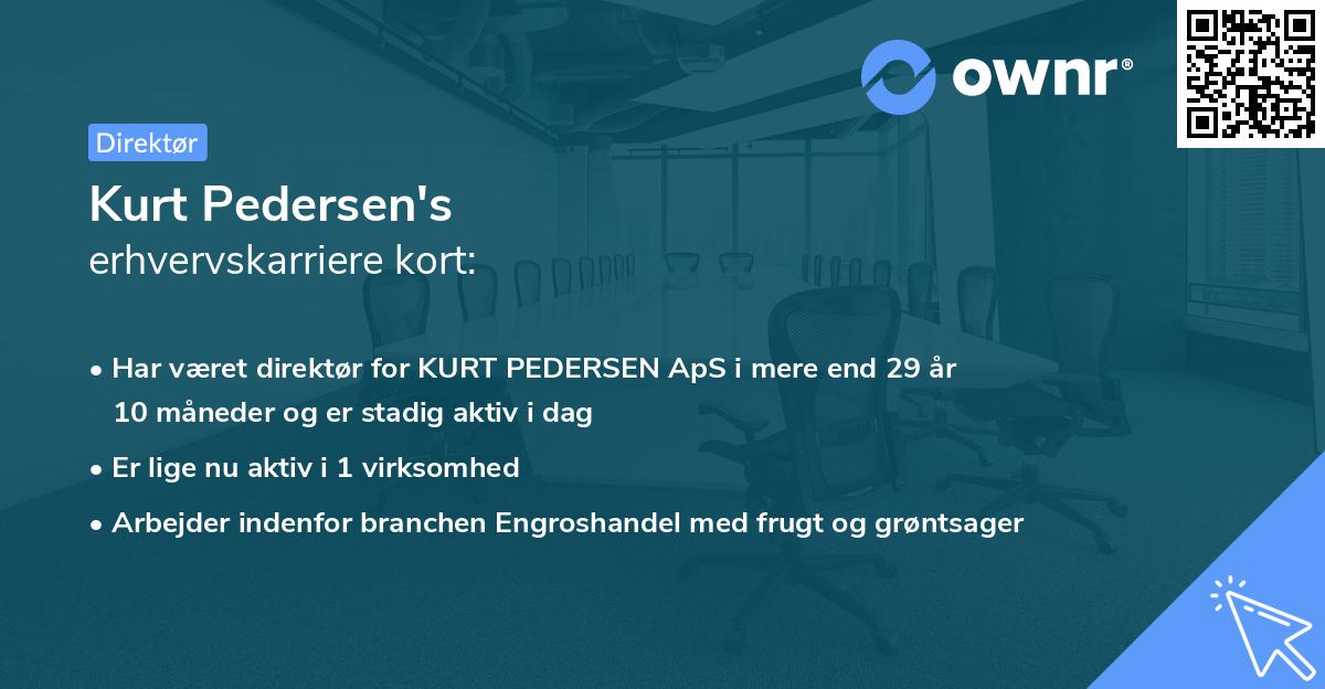 Kurt Pedersen's erhvervskarriere kort