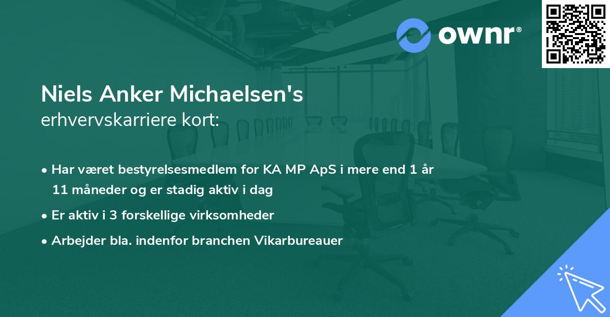 Niels Anker Michaelsen's erhvervskarriere kort