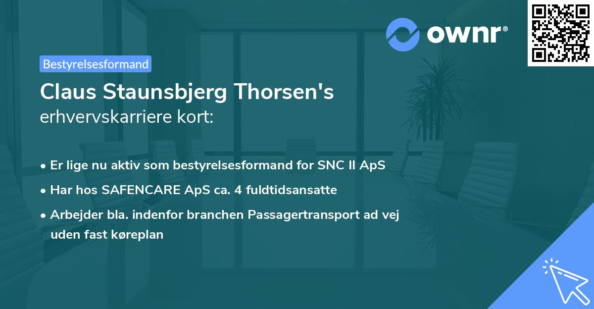 Claus Staunsbjerg Thorsen's erhvervskarriere kort