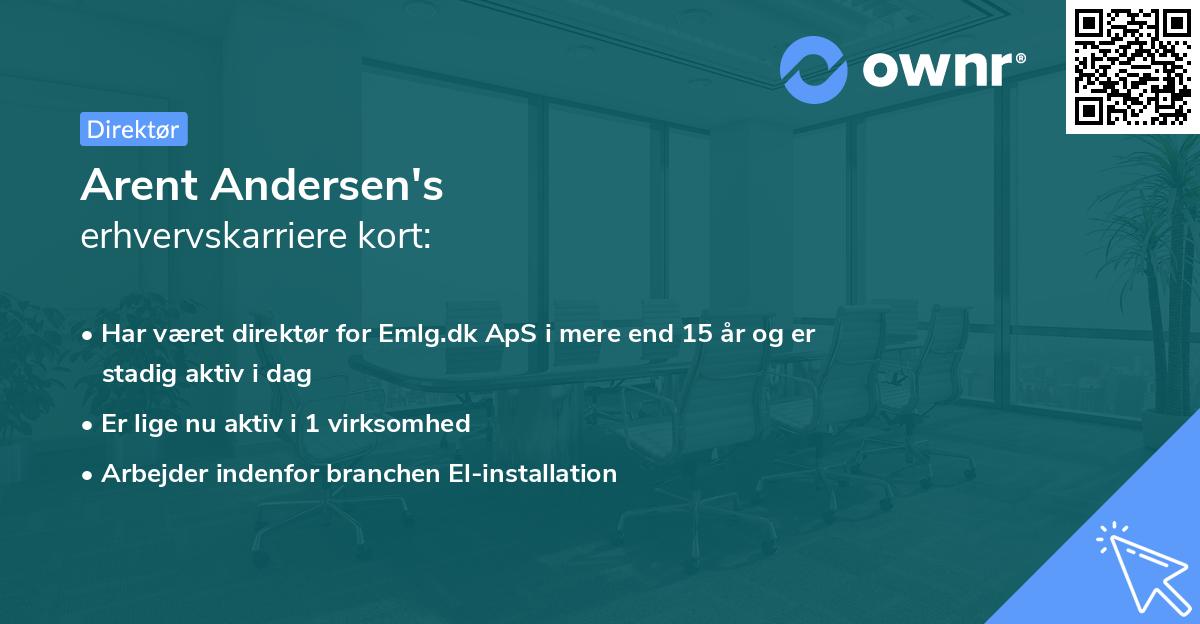 Arent Andersen's erhvervskarriere kort