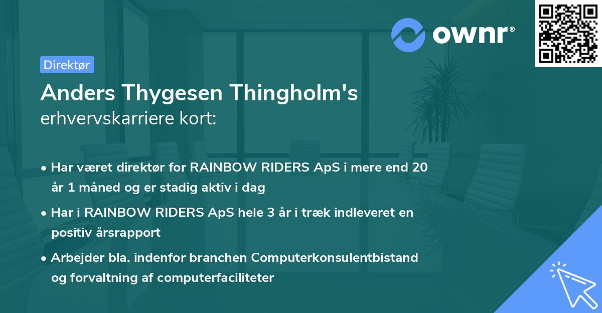 Anders Thygesen Thingholm's erhvervskarriere kort