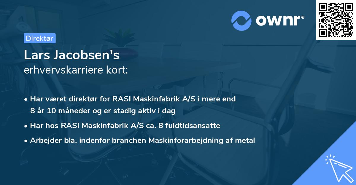 Lars Jacobsen's erhvervskarriere kort