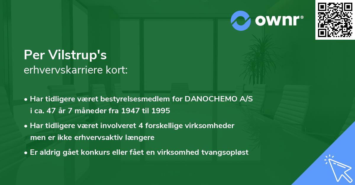 Per Vilstrup's erhvervskarriere kort