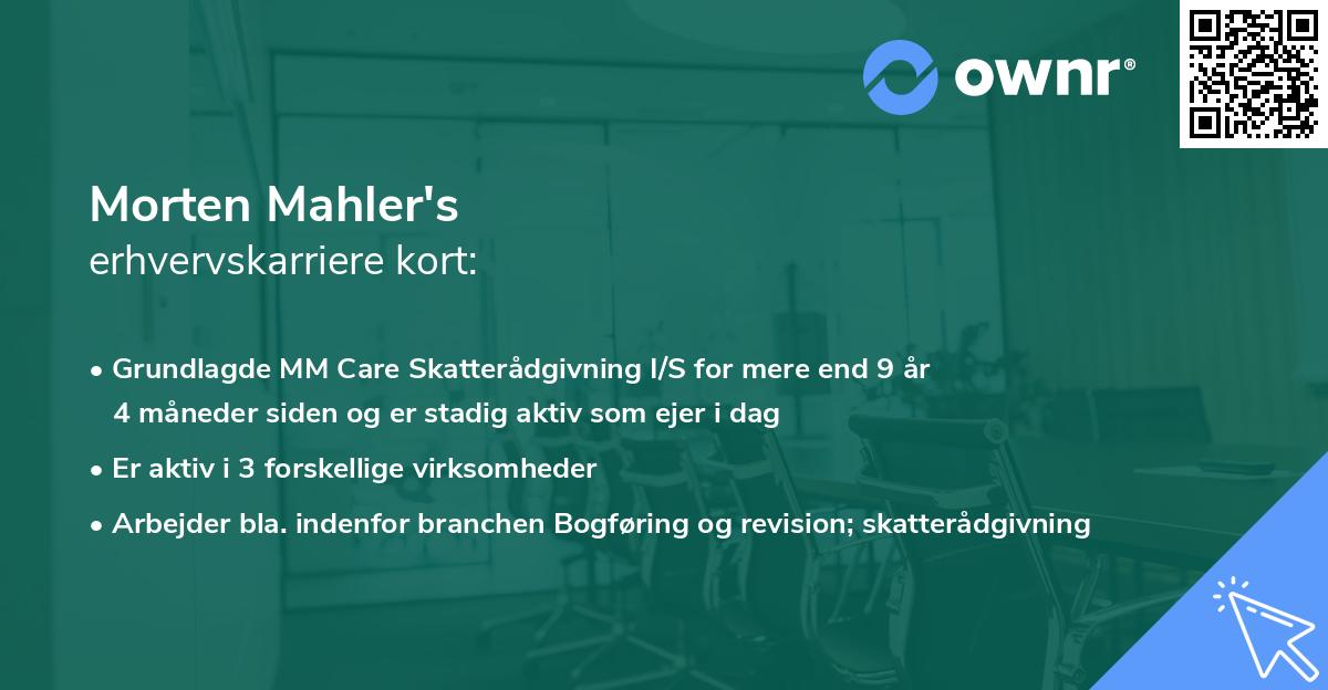 Morten Mahler's erhvervskarriere kort