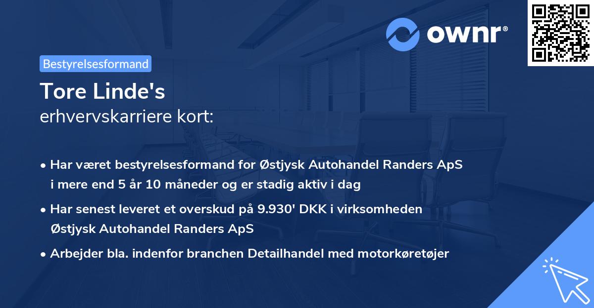 Tore Linde's erhvervskarriere kort