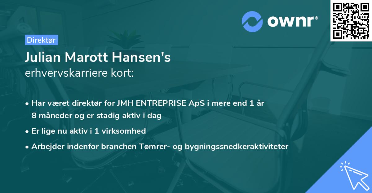 Julian Marott Hansen's erhvervskarriere kort